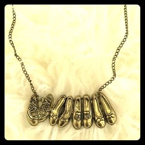 Cute Oxidized Look Shoes Long Necklace